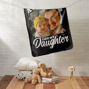 Awesome Like My Daughter Personalized Dad Photo Baby Blanket