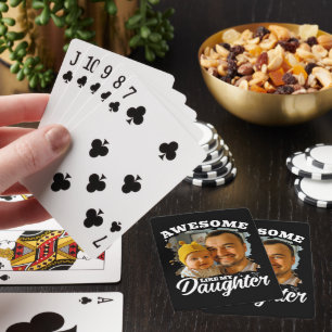 Awesome Like My Daughter Personalized Dad Photo Poker Cards