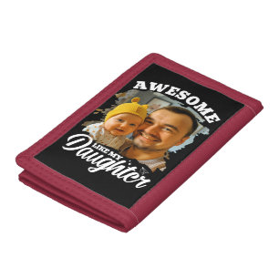Awesome Like My Daughter Personalized Dad Photo Trifold Wallet