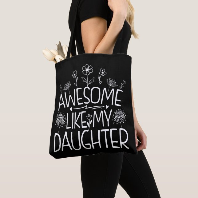 Awesome Like My Daughter Wildflower Present Mommy  Tote Bag (Close Up)