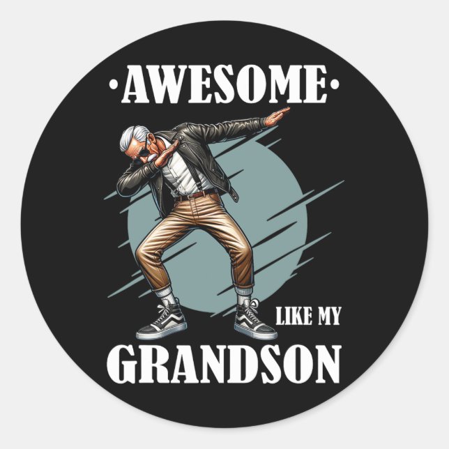 Awesome Like My Grandson  Classic Round Sticker (Front)