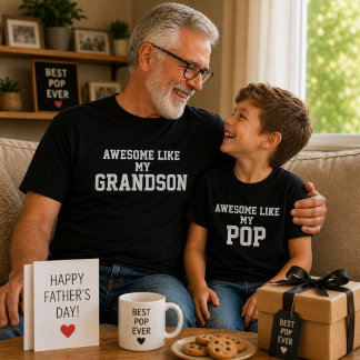 Awesome Like My Pop Funny Kids Shirt Gift 