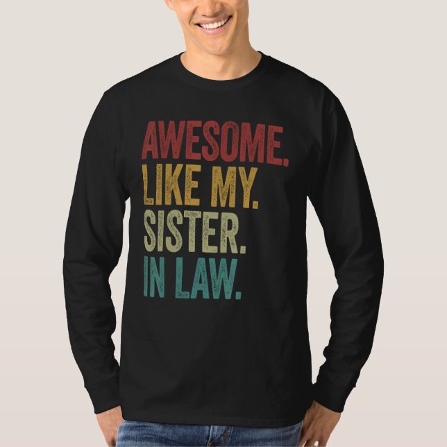 Awesome like my sister in law retro new husband sp T-Shirt (Front)