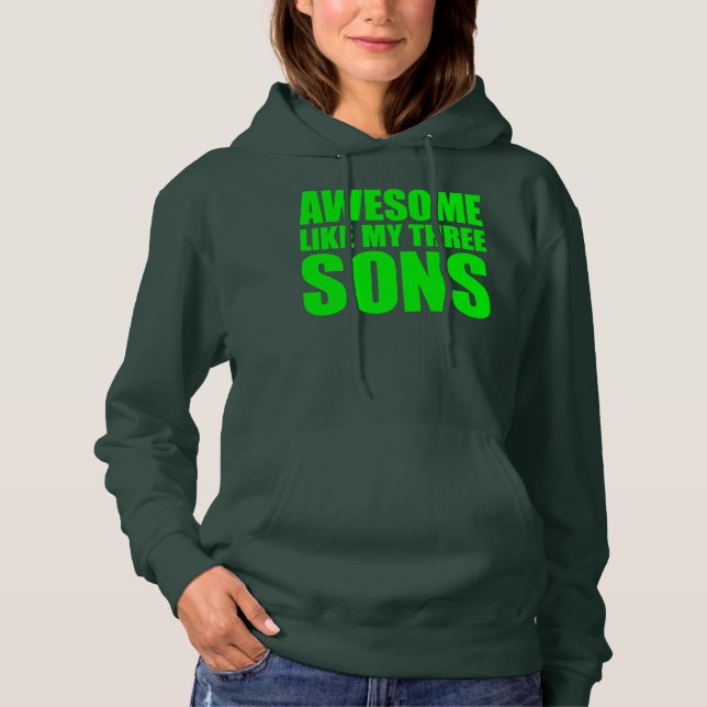 Awesome Like My Three Sons Mother's Day and Hoodie (Front)