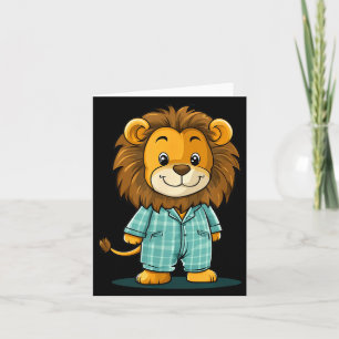 Awesome Lion In Pajama For Funny Animal Sleepwear Card
