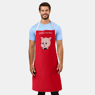 Awesome little pig on red apron