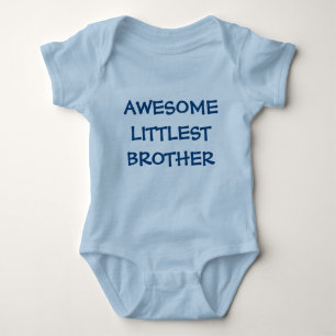 AWESOME LITTLEST BROTHER Blue Baby Outfit Bodysuit