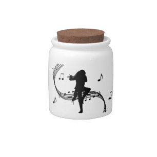 Awesome Lone Flute Player Music Candy Jar