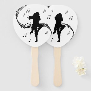 Awesome Lone Flute Player Music Hand Fan