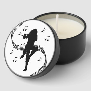 Awesome Lone Flute Player Music Mini Candle Favors