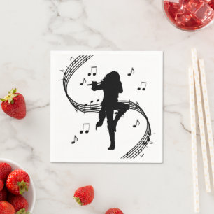 Awesome Lone Flute Player Music Napkins