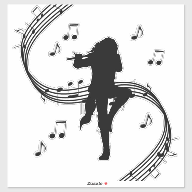 Awesome Lone Flute Player Music  Sticker (Sheet)
