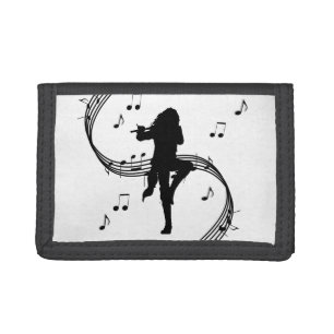 Awesome Lone Flute Player Music Trifold Wallet