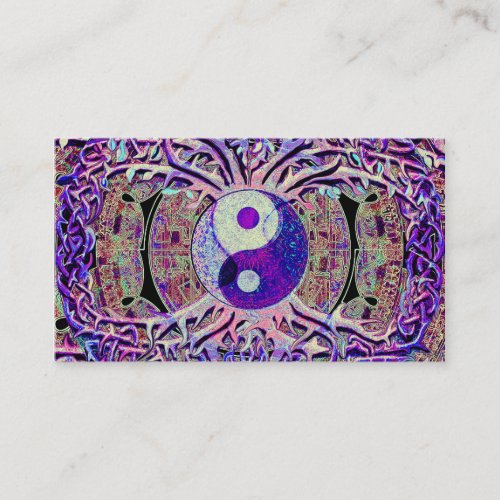 Awesome Looking Yin Yang Tree Business Card