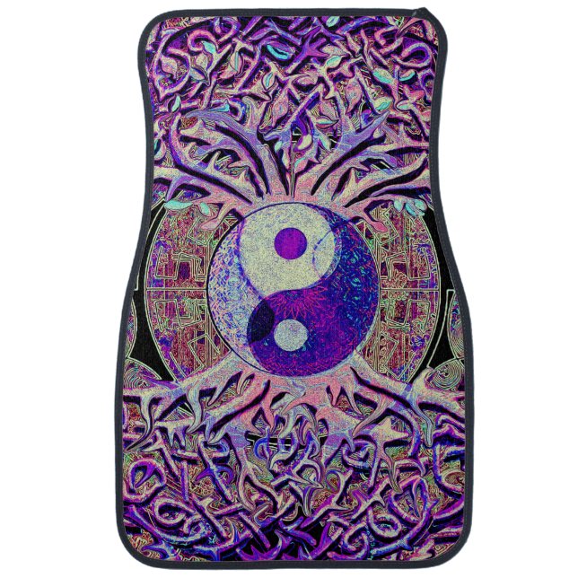 Awesome Looking Yin Yang Tree Car Floor Mat (Front)