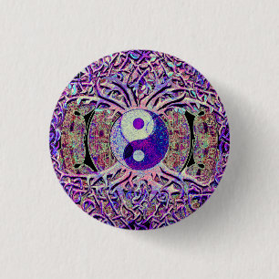 Awesome Looking Yin Yang Tree Pinback Button