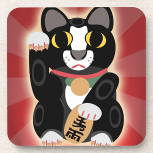Awesome Lucky Tux Cat Cartoon Fun Art Drink Coaster