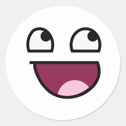 Awesome Lulz Face Classic Round Sticker