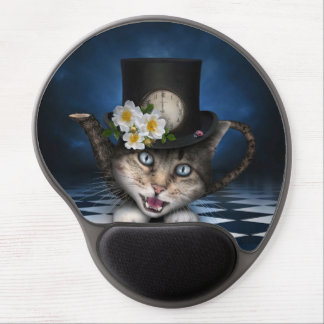 Awesome Mad Hatter Teapot Cat Whimsical Design Gel Mouse Pad