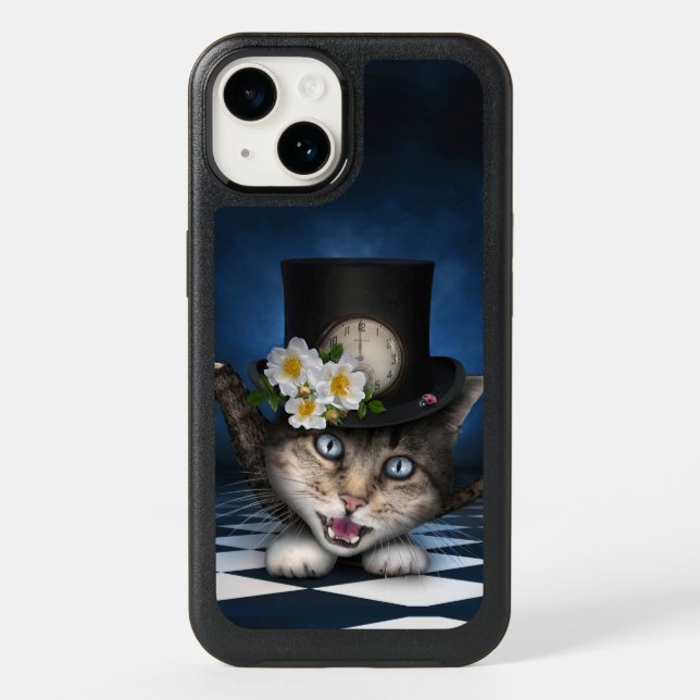 Awesome Mad Hatter Teapot Cat Whimsical Design Otterbox iPhone Case (Back)