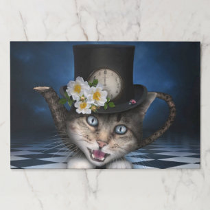 Awesome Mad Hatter Teapot Cat Whimsical Design Paper Pad