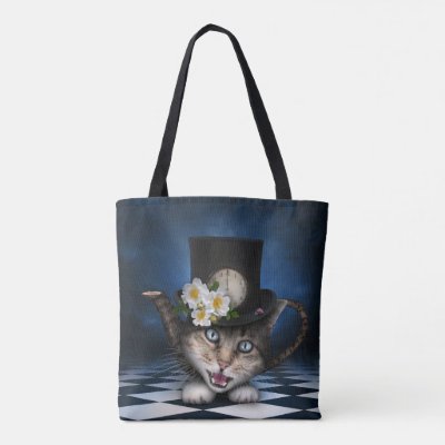 Awesome Mad Hatter Teapot Cat Whimsical Design