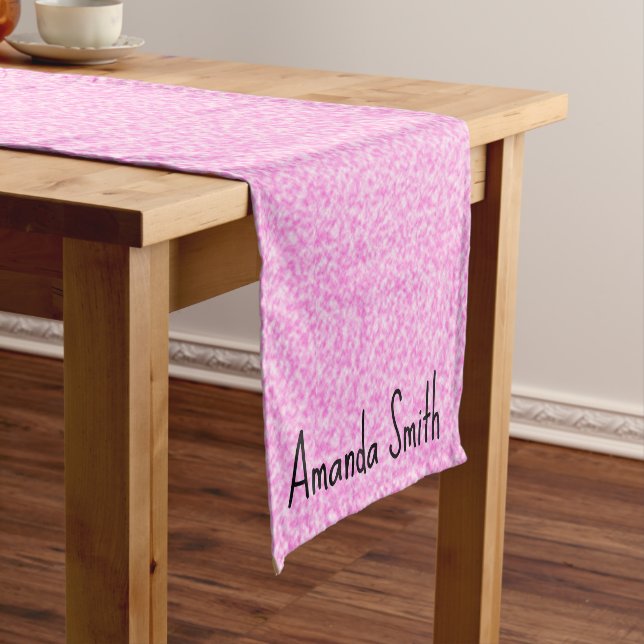 Awesome Magical Pink and White Cloudy Pattern Short Table Runner (In Situ)