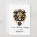 Awesome majestic lion invitation
