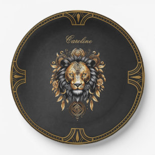 Awesome majestic lion paper plates