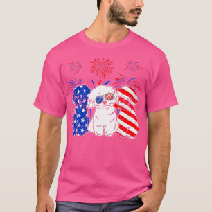 Awesome Maltese Dog American Flag 4th Of July Prem T-Shirt