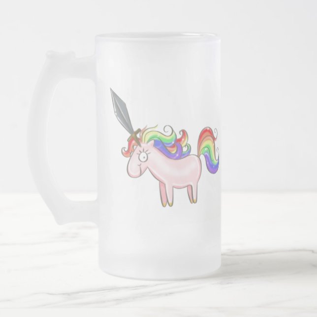 Awesome Manly Unicorn Beer Mug (Left)