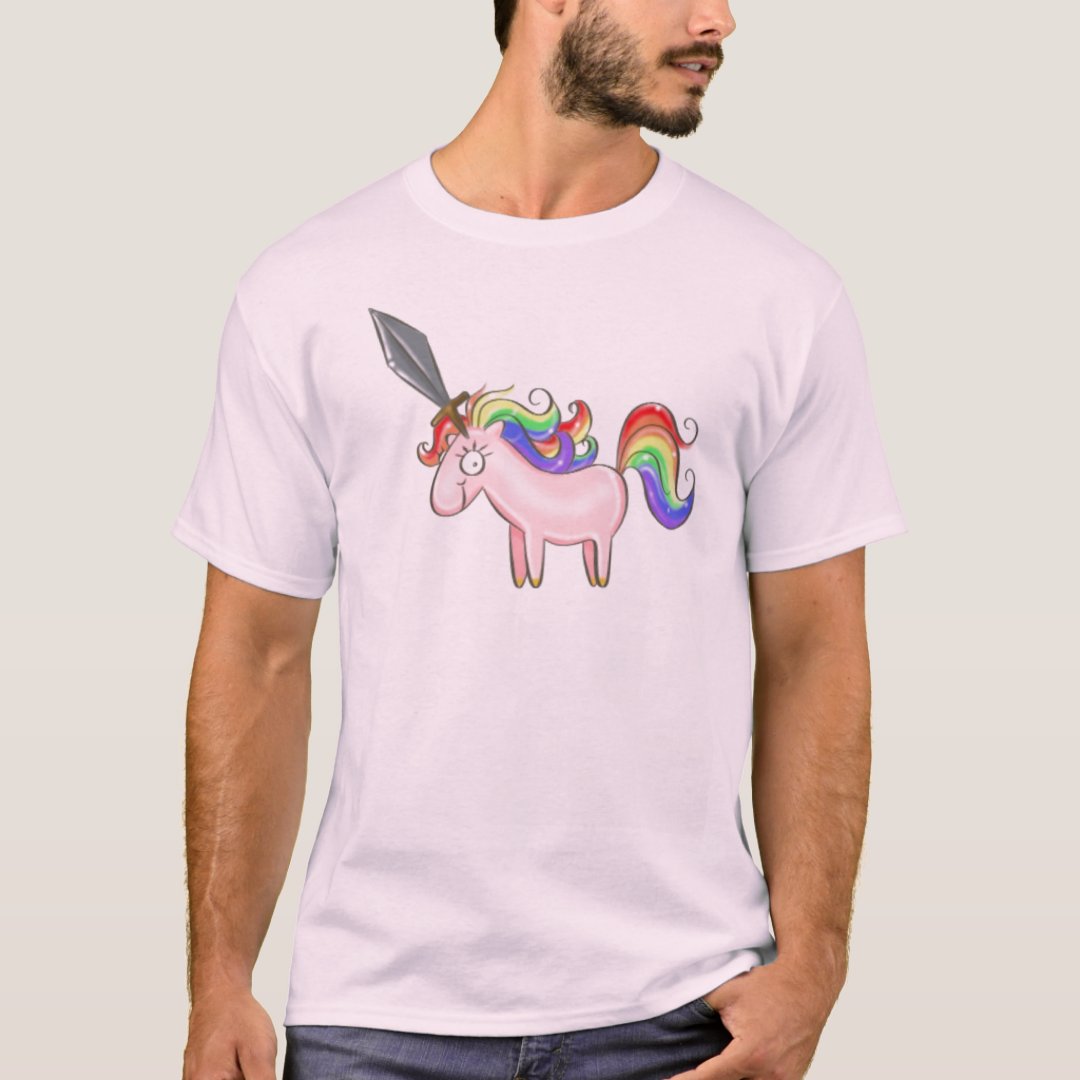 Awesome Manly Unicorn Tee | Zazzle