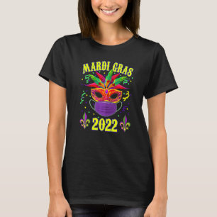 Awesome Mardi Gras Mask And Face Mask Funny Fat Tu T-Shirt