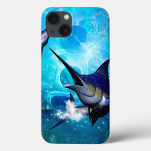 Awesome marlin with bubbles iPhone 13 case