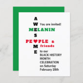 AWESOME MELANIN Black History Month Invitation (Front/Back)