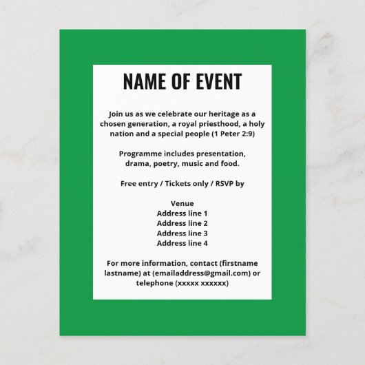 AWESOME MELANIN Black History Month Invitation (Back)