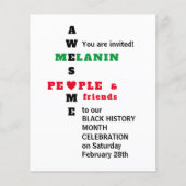 AWESOME MELANIN Black History Month Invitation (Front)