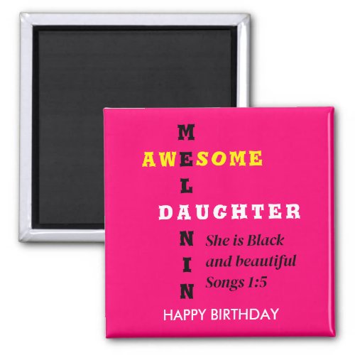 AWESOME MELANIN DAUGHTER Christian Birthday Magnet