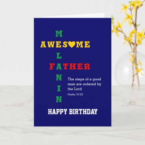 Awesome Melanin Father Christian Happy Birthday Card