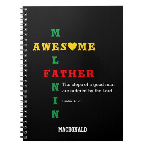 Awesome Melanin FATHER Notebook