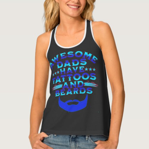 Awesome Men Have Tattoos and Beards Design Tank Top