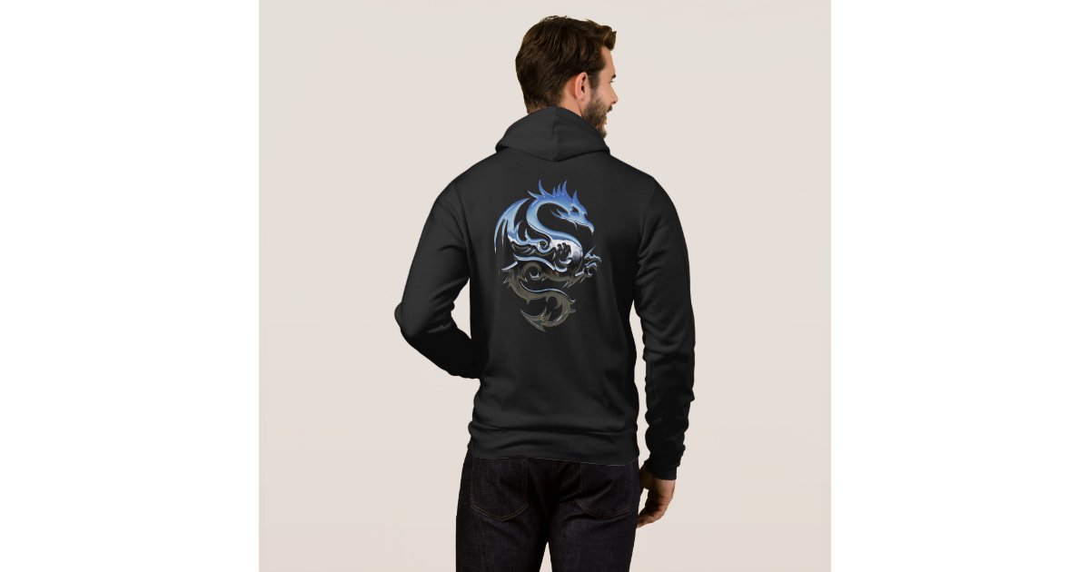 Awesome Men's FullZip Hoodie In Dragon Design Zazzle