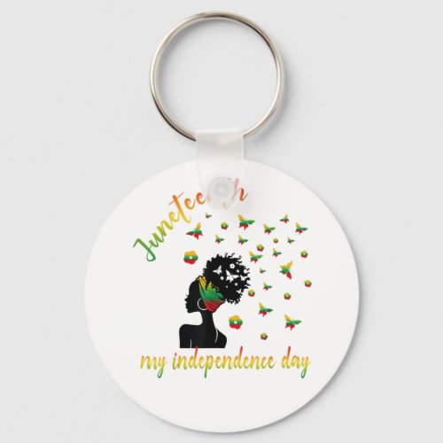 Awesome Messy Bun Juneteenth Celebrate 19th June Keychain