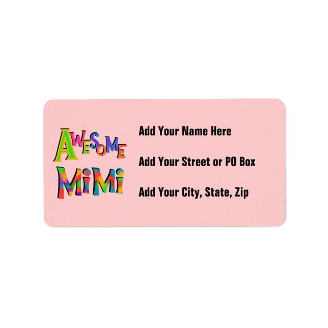 Awesome Mimi T-shirts and Gifts Label (Front)