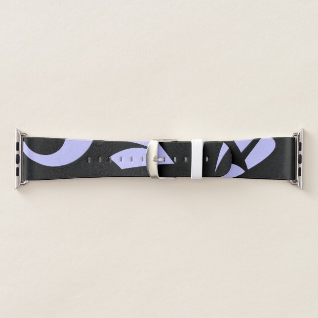 Awesome Modern Art  Black and Lavender Apple Watch Band (Band)