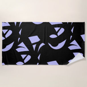 Awesome Modern Art Black and Lavender Beach Towel