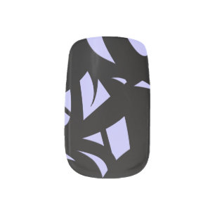 Awesome Modern Art Black and Lavender Minx Nail Art