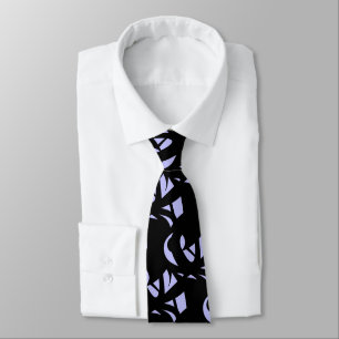 Awesome Modern Art Black and Lavender Neck Tie