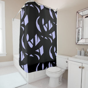Awesome Modern Art Black and Lavender Shower Curtain