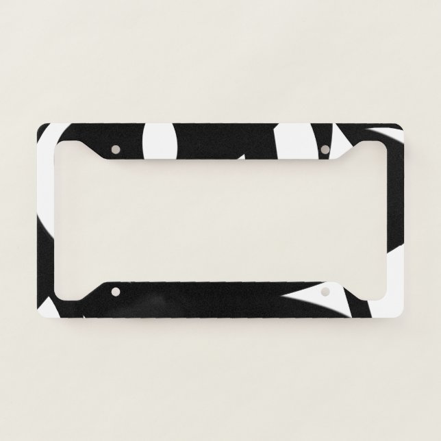 Awesome Modern Art  Black and White License Plate Frame (Front)